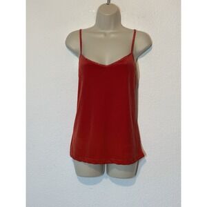 Red‎ Velvet Tank Top Sequins Straps Shelf Bra XL Dainty